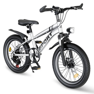 VASIP 20 inch Kids Mountain Bike for Girls Ages 7-12, 7-Speed, Dual Disc Brakes, Front Suspension- Pink