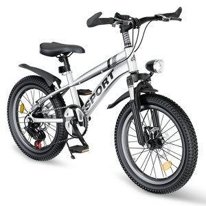 VASIP 20 inch Kids Mountain Bike for Girls Ages 7-12, 7-Speed, Dual Disc Brakes, Front Suspension- Pink - 1 of 4