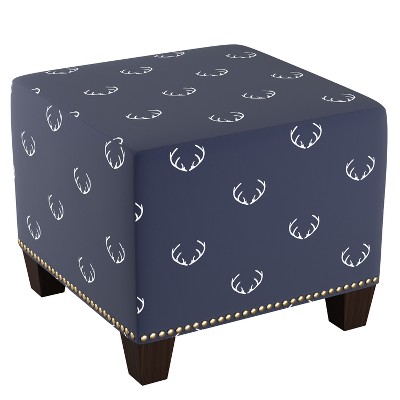Skyline Furniture Square Nail Button Ottoman Patterned
