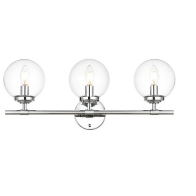 Elegant Lighting Ingrid 3 light Chrome and Clear Bath Sconce