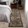Vintage Floral Area Rug Stain Resistant Low Pile Distressed Carpet - 3 of 4
