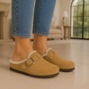 CUSHIONAIRE Haven Genuine Leather Clogs for Women – Faux Fur Lined  Slip-On Womens Shoes with Cork Footbed and Adjustable Buckle - 4 of 4