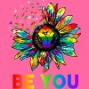 Adult Design By Humans Be You Sunflower Power Fist Pride Rainbow By Legato Tendo Racerback Tank Top - 2 of 2