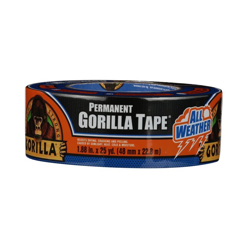 Gorilla 1.88 in. W X 25 yd L Black Duct Tape, 1 of 2