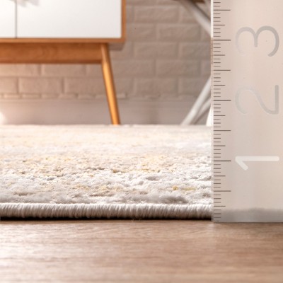 Gold and Beige Medallion 4' x 6' Synthetic Area Rug