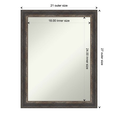 Bronze Charred Wood Rectangular Bathroom Vanity Mirror