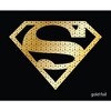 Superman Metallic Ink Logo Men's Black T-shirt - 2 of 3