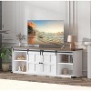 70" Farmhouse TV Stand for TVs Up to 80", Rustic Entertainment Center with Sliding Barn Doors & Storage Cabinets for Living Room - 3 of 4