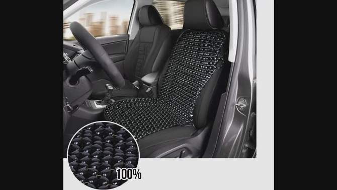 Zone Tech Black Wooden Beaded Comfort Seat Cover - Premium Quality Full Car Driver Seat Cushion w/ High Ventilation, 2 of 10, play video