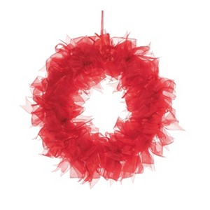 Transpac Foam 18.5 in. Red Christmas Bright Ribbon Wreath - 1 of 2