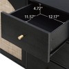 Okak Modern Bedroom Dressers with 2 Rattan Door 3 Drawer,Chest of Drawers for Living Room Bedroom,Entryway Study,Wooden Dresser Cabinet - 4 of 4