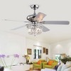 52" x 52" x 22" Galileo Lighted Ceiling Fan Gray - Warehouse Of Tiffany: Modern 5-Blade Chandelier with Remote Control - image 2 of 4