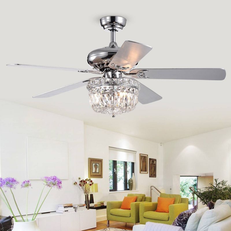 52&#34; x 52&#34; x 22&#34; Galileo Lighted Ceiling Fan Gray - Warehouse Of Tiffany, 3 of 6