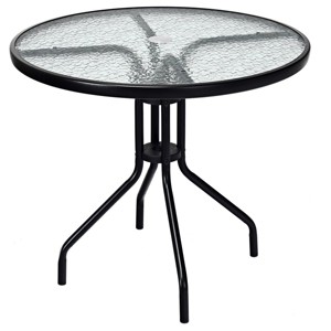 Costway 32''Outdoor Patio Round Table Tempered Glass Top - 1 of 4