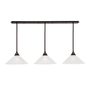 Toltec Lighting Stem 3 - Light Chandelier in  Dark Granite with 16" Italian Bubble Shade - 1 of 1