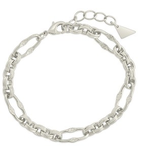 SHINE by Sterling Forever Tegan Textured Long Link Bracelet - 1 of 3
