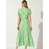 Allegra K Women's Boho Floral Cross V Neck Flutter Sleeve Summer Beach Wrap Dress - 4 of 4