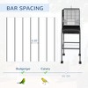 45-inch Metal Indoor Bird Cage, Parrot Cage, Bird Aviary with Detachable Rolling Stand, Storage Basket - 4 of 4