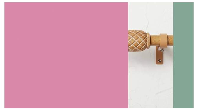 Pineapple Faux Wood Curtain Rod Natural Wood - Opalhouse™ designed with Jungalow™, 2 of 8, play video