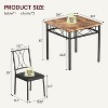 Acekool Square Dining Table Set for 2, 3-Piece Space Saving Kitchen Table and Upholstered Chairs, Small Apartment - 2 of 4