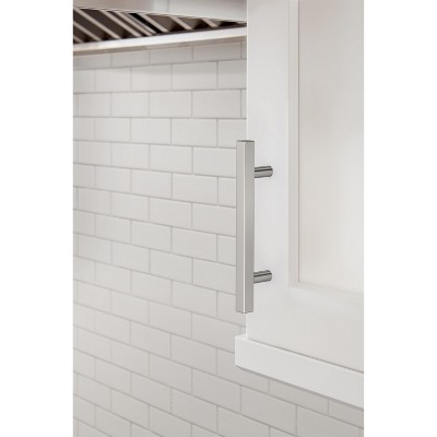 Polished Chrome Square Bar Cabinet Pulls, 10 Pack