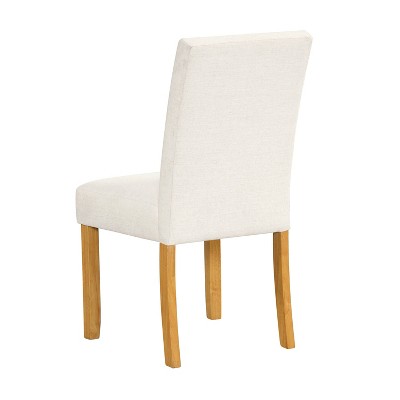 Ivory Linen Upholstered Tufted Parsons Side Chair Set