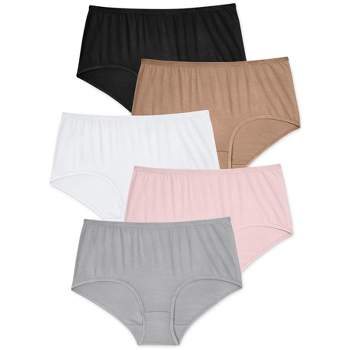 Comfort Choice Women's Plus Size Hi-cut Cotton Brief 5-pack, 16 - Basic Pack  : Target