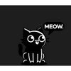 Black Chibi Cat Youth Crew Neck Short Sleeve Tee - 2 of 2