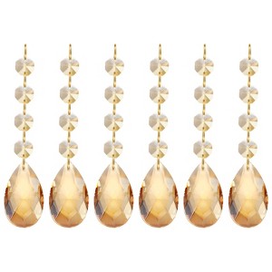 Unique Bargains Crystal Pendants Teardrop Beads for DIY Lamp Arts Crafts Decoration 6 Pcs - 1 of 4