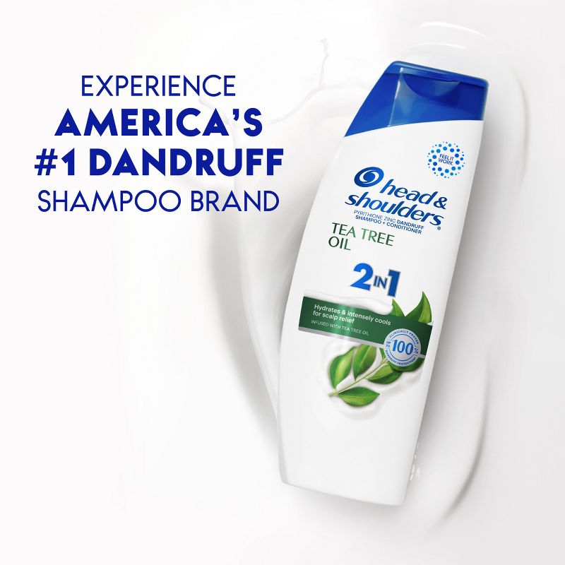 Head & Shoulders 2-in-1 Anti Dandruff Shampoo & Conditioner with Tea Tree Oil for Dry Scalp, 5 of 13