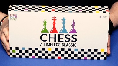 Black and White Solid Wood Travel-Friendly Chess Set