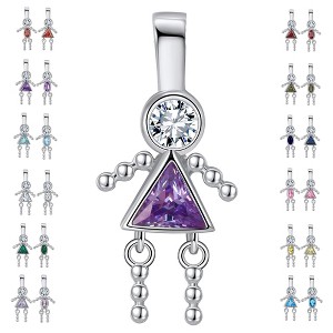 Baby Boy or Girl Birthstone Charm for Mom  Family Tree Grandma Necklace by Ginger Lyne CZ Sterling Silver - 1 of 4