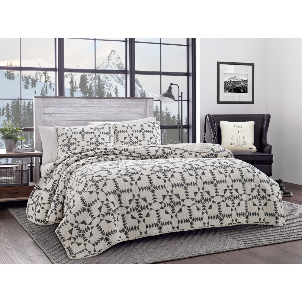 Photos - Duvet Eddie Bauer Full/Queen Arrowhead Reversible Quilt Set Charcoal  