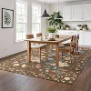 Runner Rug - Floral Boho Design, Ultra-Thin Low Pile, Non-Slip Backing, Machine Washable, 8*10ft, Brown - 4 of 4