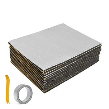 Unique Bargains Aluminum Foil Foam Car Heat Damping Pads 394mil 18sqft Silver Tone 1 Set