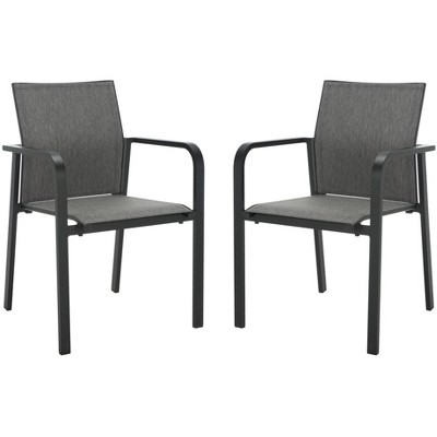 Dexter Armchair (Set Of 2) - Indoor/Outdoor - PAT4049 - Black/Grey - Safavieh