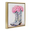 Stupell Industries Floral Shimmering Cowgirl Boot Black Framed Floater Canvas Wall Art - 3 of 4