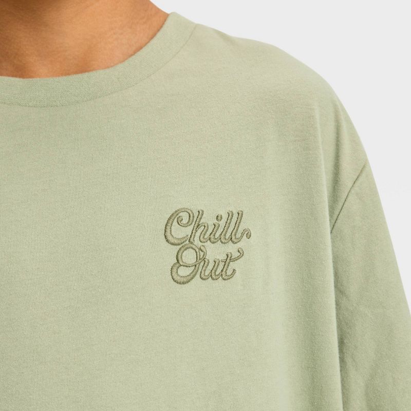 Boys' Short Sleeve Graphic T-Shirt 'Chill Out' - art class™ Olive Green, 3 of 5