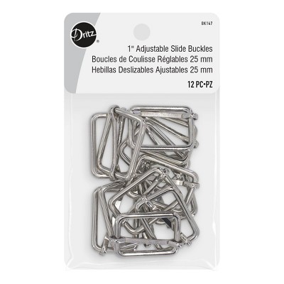 Dritz 12ct Buckles 1" Adjustable Slide Nickel