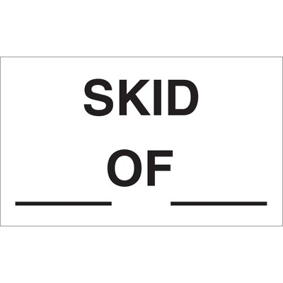 The Packaging Wholesalers Tape Logic Labels "Skid___ of ___" 3" x 5" Black/White 500/Roll LABDL3521