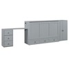 Queen Size Murphy Bed with USB Port, Large Drawer and Wardrobe - 4 of 4