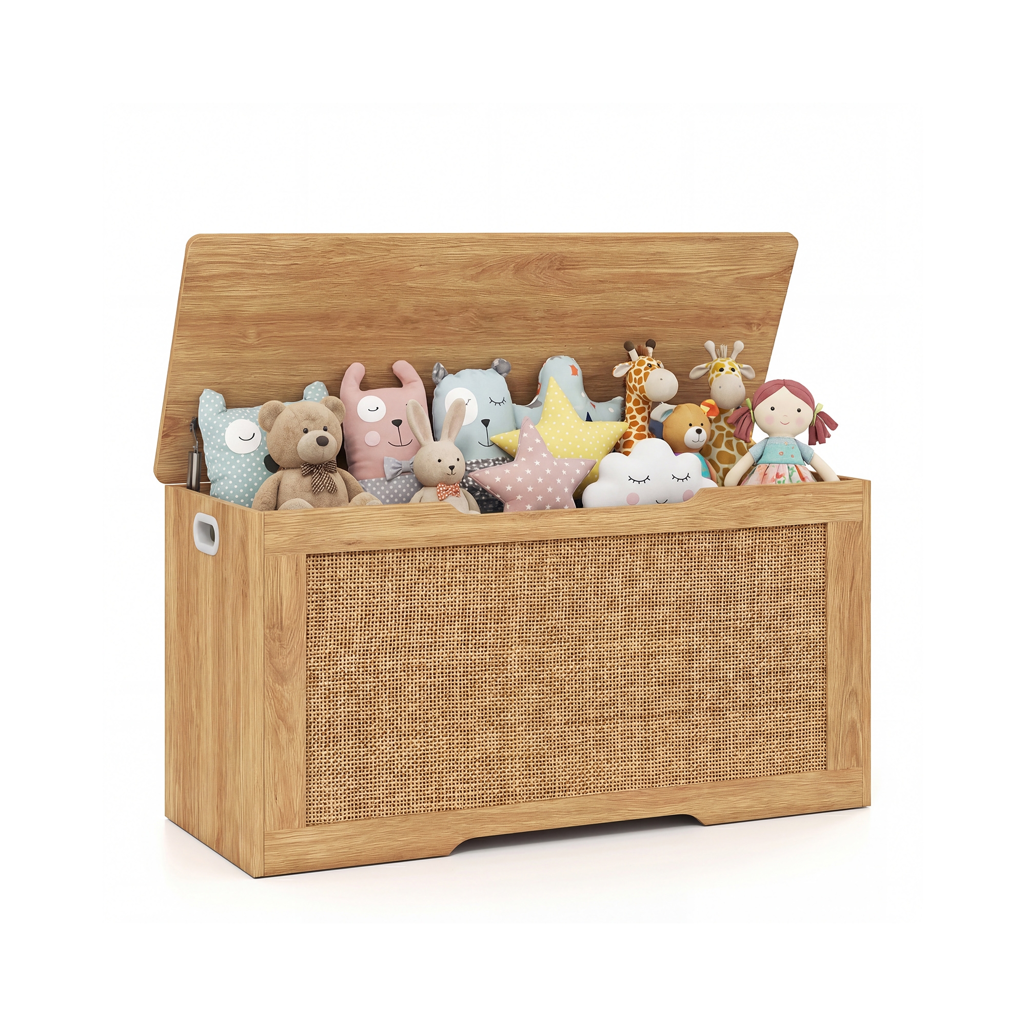 Costway Kids Storage Bench, 40” Toy Box with Flip Top, 2 Metal Hinges and Side Handles