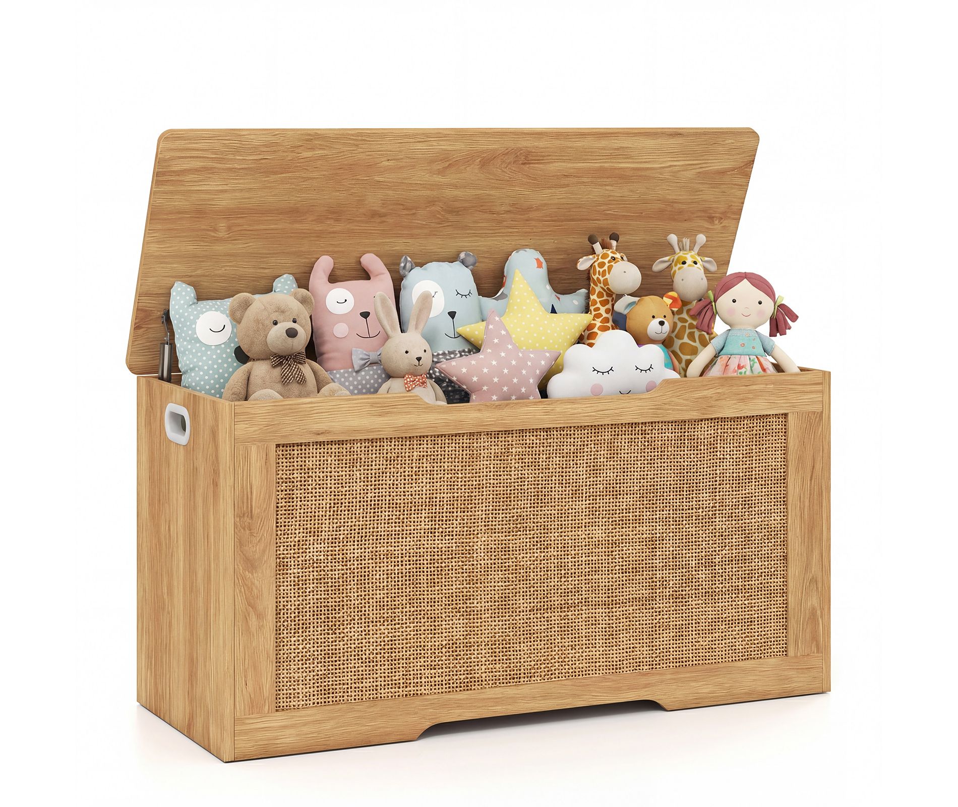 Costway Kids Storage Bench, 40” Toy Box with Flip Top, 2 Metal Hinges and Side Handles