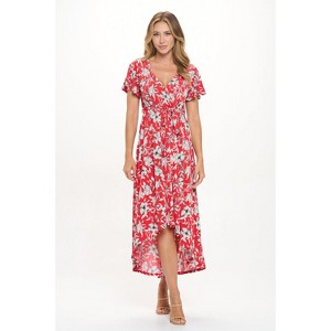 WEST K Women's Georgia Faux Wrap Dress with High-Low Hem and Tie Waist - 1 of 4