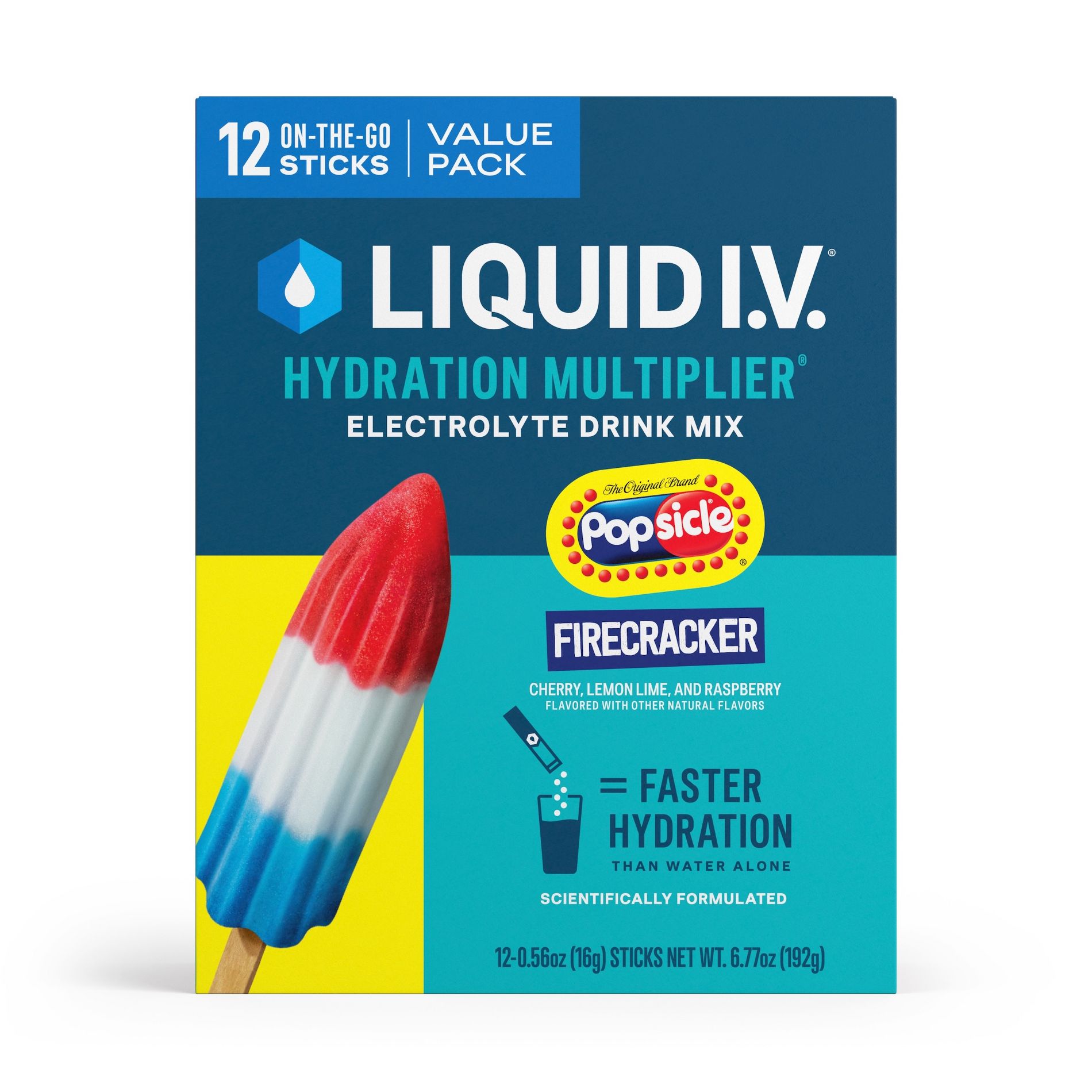 Liquid I.V. Hydration Multiplier Powder Electrolyte Drink Mix - Popsicle Firecracker - 0.56oz/12ct