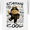 Bear with camera Graffiti text and symbols Staying Cool on White Ground Adult  Crew Neck Short Sleeve T-shirt - 2 of 4