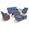 Belord Outdoor Patio Furniture Set with 5" Thick Cushions, Brown Wicker 7 Piece Patio Furniture Set with Swivel Gliding Rocker Chairs and Sofa Couch - 4 of 4