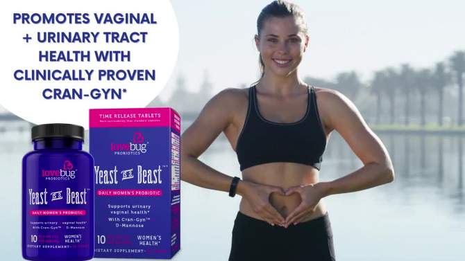 LoveBug Probiotics Yeast Is A Beast Women&#39;s Health Dietary Supplement Capsules - 30ct, 2 of 6, play video