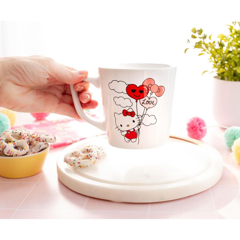 Silver Buffalo Sanrio Hello Kitty Love Balloon Wide Rim Ceramic Latte Mug | Holds 17 Ounces, 4 of 9