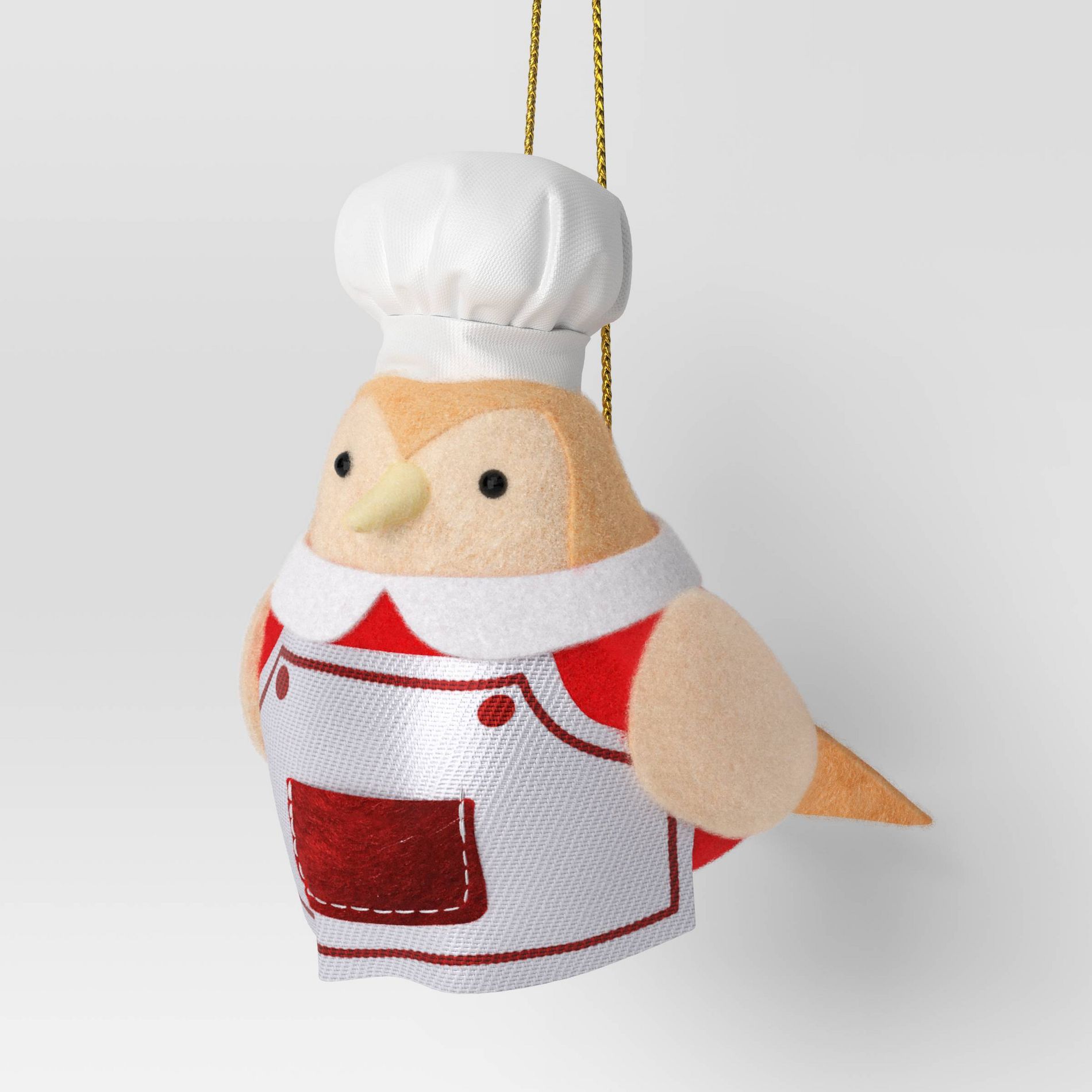 Christmas Fabric Chef Bird Ornament - Wondershop™